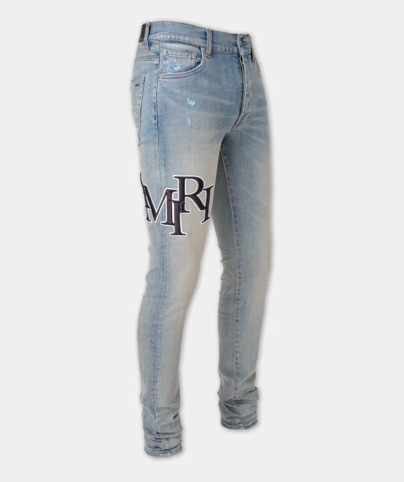 STAGGERED EMBROIDERED LOGO AMIRI JEAN